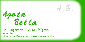 agota bella business card